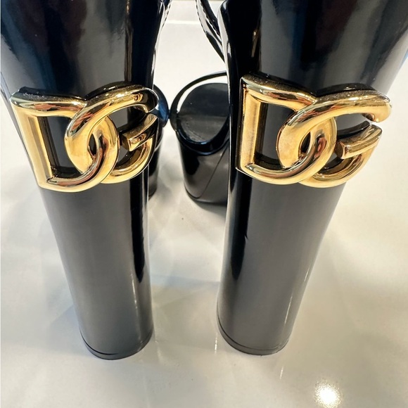 Dolce & Gabanna POLISHED CALFSKIN PLATFORM WOMEN SANDALS 38EU - Picture 8 of 13